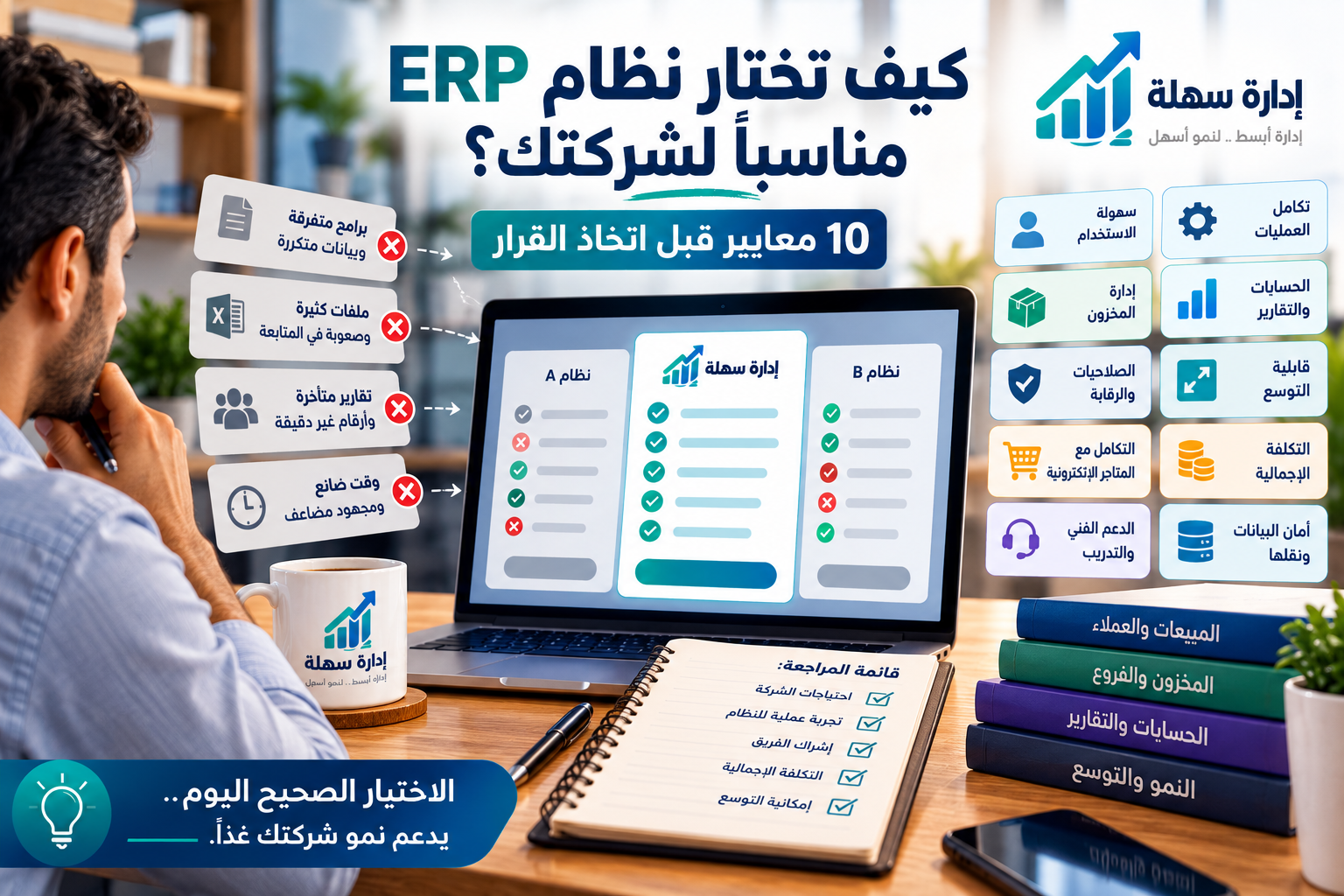 دليل اختيار نظام ERP المناسب للشركات: 10 معايير لاتخاذ القرار